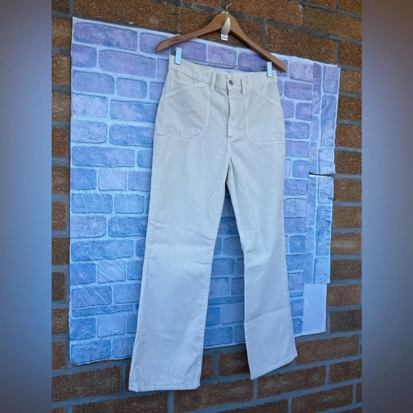 Re/Done 70s Pocket Loose Flare Corduroy Pants in Vintage Ivory Size 28 - Picture 5 of 16